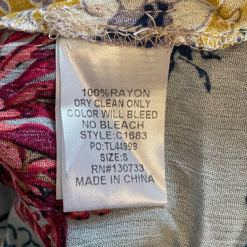 Umgee Patchwork Surplice Top Womens Small Mixed P… - image 7